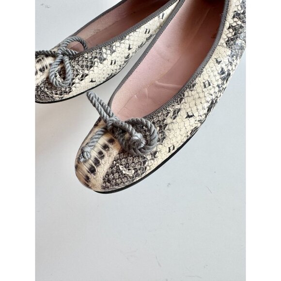 PRETTY BALLERINAS Rosario Sand Snake Embossed Leather Ballet Flats, Size 42 - Picture 8 of 14
